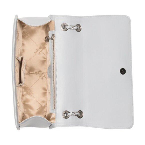 NWT ✅Valentino Orlandi Luxury Embroidered Leather Shoulder Bag GREY SILVER ✨ NWT - Picture 15 of 16